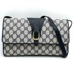 GUCCI グッチ 904 02 オールドグッチ ショルダーバッグ メッセンジャー GGスプリーム ヴィンテージ ネイビー レディース メンズ USED ファッション