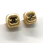 ショッピングシャネル 【セール】 CHANEL シャネル ピアス ココマーク シャンパンゴールド×ブラック アクセサリー ファッション 小物 ヴィンテージ レディース メンズ 02A USED