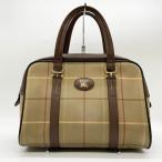 BURBERRY バーバリー ハンドバッグ メガ チェック柄 キャンバス ブラウン 茶 レディースファッション