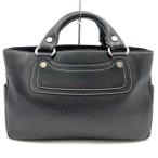 CELINE セリーヌ CE00 25 ハンドバッグ ブラック 黒 レザー メンズ レディース ブランド ファッション USED