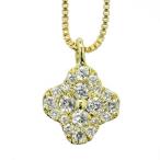 ダイヤモンド ネックレス 0.1ct K18 イエローゴールド 花 フラワー モチーフ 鑑別書付 保証書付 インポート 普段使い デイリー ギフト プレゼント