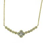 ダイヤモンド ネックレス ラインネックレス 0.4ct K18 イエローゴールド 花 フラワー フラワーモチーフ 鑑別書付 保証書付 インポート