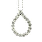 ダイヤモンド ネックレス 0.4ct K18 ホワイトゴールド ドロップ 涙 つゆ しずく 鑑別書付 保証書付 クロスフォー 普段使い デイリー ギフト プレゼント 誕生石