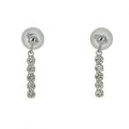 ダイヤモンド ピアス ラインピアス K18 ホワイトゴールド 0.2ct 0.1×0.1ct 揺れる スウィング 鑑別書付 保証書付