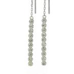 ダイヤモンド ピアス ラインピアス ロングピアス アメリカンピアス K18 ホワイトゴールド 0.4ct 0.2×0.2ct 鑑別書付