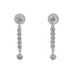 ダイヤモンド ピアス ラインピアス K18 ホワイトゴールド 0.3ct 0.18×0.18ct 揺れる スウィング 鑑別書付 保証書付