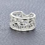 ダイヤモンド リング K18 ホワイトゴールド 0.2ct アンティーク調 レース 幅広 透かし 鑑別書付 保証書付 インポート 普段使い デイリー ギフト プレゼント