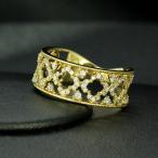 ダイヤモンド リング K18 フラワー イエローゴールド 0.3ct 花 鑑別書付 保証書付 インポート 普段使い デイリー ギフト プレゼント 幅広 透かし 抜け感