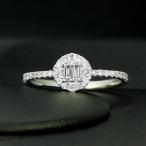 ダイヤモンド リング 0.3ct Pt900 プラチナ バケットカット サークル 鑑別書付 保証書付  普段使い デイリー ギフト プレゼント
