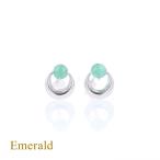 ピアスエメラルドK10WG10k5月誕生石ホワイトゴールドレディース彼女妻...