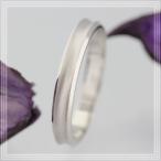 結婚指輪 マリッジリング 安い シンプル メンズリング 18金 ホワイトゴールド K18WG くぼみ つや消し 指輪