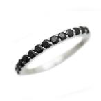 結婚指輪 マリッジリング プラチナ メンズ 単品 PT900  ハーフ エタニティリング ブラックダイヤ 0.5ct 指輪