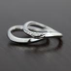 ショッピングペアリング 結婚指輪 マリッジリング 安い プラチナ ペアリング PT100 pt10% ダイヤ 0.05ct ウェーブ S字 ライン 指輪 シンプル