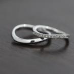 結婚指輪 マリッジリング 安い プラチナ ペアリング PT100 pt10% ハーフ エタニティ ダイヤ 0.08ct S字 細め ミル アンティーク 指輪