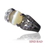 キャッツアイ指輪プラチナリング2....