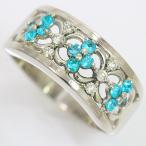 パライバトルマリン 計0.39ct/ダイヤモンド 計0.12ct リング 19号 プラチナ(Pt900)   【中古】ジュエリー 【新品仕上げ/クリーニング済み】 netshop