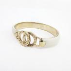BVLGARI(ブルガリ)  バングル ブレスレット  白 ホワイト ゴールド金具×レザー 【ブランド小物】  【中古】 netshop