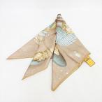 FENDI(フェンディ)  大判スカーフ  ベージュ系×黄 シルク100% 【ブランド小物】  【中古】 netshop