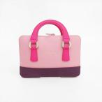 FURLA( Furla ) складной эко-сумка розовый × чёрный чёрная кожа × нейлон / [ брендовая сумка ][ б/у ]nb netshop