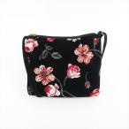 FEILER(フェイラー) 花 フラワー ロングショルダーバッグ 斜め掛け  黒 ブラック シェニール織り/ 【ブランドバッグ】【中古】nb netshop