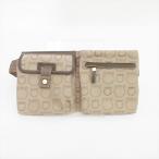 Salvatore Ferragamo(サルヴァトーレ・フェラガモ) ガンチーニ ボディウエストバッグ  ベージュ グレー系 キャンバス【ブランドバッグ】  【中古】 netshop