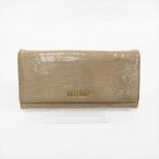 miumiu(ミュウミュウ) クロコ型押し 長財布 ベージュ レザー 【ブランド財布】 【中古】 netshop