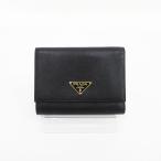 PRADA(プラダ)  三つ折り財布  黒 ブラック サフィアーノ 【ブランド財布】  【中古】 netshop