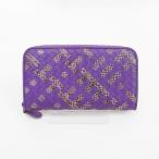 ショッピングbottega BOTTEGA VENETA(ボッテガ・ヴェネタ) イントレチャート ラウンドファスナー長財布  紫 パープル パイソン(一部) 【ブランド財布】  【中古】 netshop