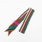 FENDI(フェンディ)  スカーフ   茶 ブラウン× 緑 グリーン 他 シルク 100％ 【ブランドアパレル】  【中古】 netshop