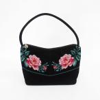 ショッピングフェイラー FEILER(フェイラー) 花　フラワー ハンドバッグ  黒 ブラック シェニール織り/ 【ブランドバッグ】【中古】nb netshop