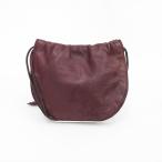 LOEWE(ロエベ)  巾着ロングショルダーバッグ 斜め掛け  ボルドー レザー【ブランドバッグ】  【中古】 netshop