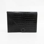 ショッピングイヴサンローラン Yves Saint Laurent(イヴサンローラン) クロコ型押しレザー クラッチ  黒 ブラック 【ブランドバッグ】  【中古】 netshop