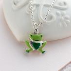 カエルのチャーム・ペンダント シルバー・エナメル/イタリア製