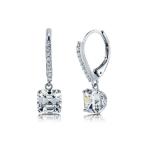計4.17ct アッシャーカット ダングル フープ ピアス ピアス レディース モチーフ ギフト 贈り物 誕生日 記念日 結婚式 女性 ギフト