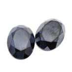 オニキス /オーバルカット(バックフラット) 1点ものルース/ 2個セット 22.3ｘ16.8x4.6mm 22.8ｘ17x5mm ルース 天然石 原石 裸石