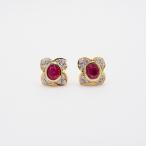 ショッピングルビー ルビー ダイヤモンド ピアス 720YG 750YG SAランク