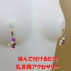 ニップルクリップ 薔薇パール パープル 乳首アクセサリー ニップル 乳首