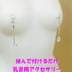 ニップルクリップ　ダイヤレーン　クリスタルハート シルバー　　乳首アクセサリー ニップル 乳首