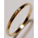 K18PG-SLIM-2 ピンクゴールド　ダイヤ付き スリムタイプ　結婚指輪　マリッジリング　ペアリング(1本）