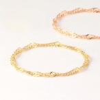 チェーンリング レディース 指輪 K10 10金 イエローゴールド ピンクゴールド 細い 細め ストレスフリー