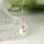 10金ネックレスレディースペンダントk10パールネックレスY字レディースゴ...