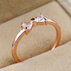 指輪リングレディースダイヤモンドCZリボンハート彩石可愛い誕生日記念日クリ...