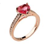 ショッピングルビー 指輪 リング レディース ハート 誕生石 誕生日 記念日 クリスマス 母の日 金属アレルギー対応　指を凛とした魅力感じさせる