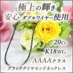 新品K18WG ブラックダイヤモンド ネックレス Wワイヤー  20ct AAAA　レディース＆メンズ 誕生石　プレゼント ギフト ジュエリーケース付