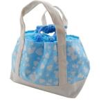 ハンドメイド【お弁当袋(持ち手付き)】水色 ハート柄