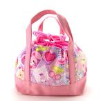 ハンドメイド【お弁当袋(持ち手付き)】ぼんぼんりぼん柄