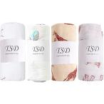 TSD おくるみ ガーゼ スワドル ベビーブランケット 赤ちゃん 授乳ケープ 綿100％ 柔らかい ベビーバスタオル 4枚セット 速乾 夏用