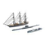 青島文化教材社 1/350 アイアンクラッドシリーズ<鋼鉄船> クリスチャンラディック&amp;Sボート&amp;Uボート プラモデル