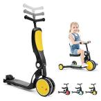 beberoad キックスクーター 5 in 1子供用3輪キックボード 3階段調節可能 三輪車 後輪ブレーキ 乗用玩具 持ち運び便
