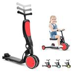 beberoad キックスクーター 5 in 1子供用3輪キックボード 3階段調節可能 三輪車 後輪ブレーキ 乗用玩具 持ち運び便